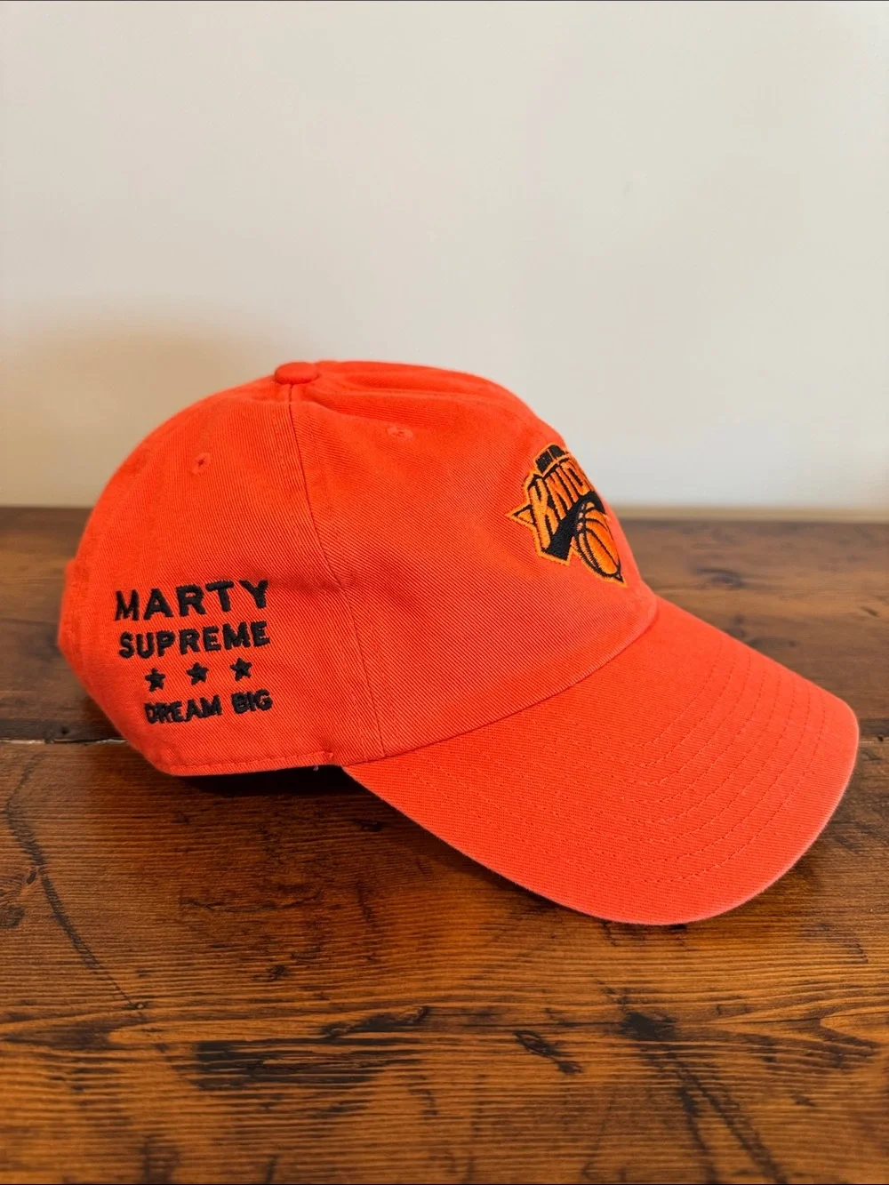 Rare 47 Brand A24 New York Knicks Marty Supreme Streetwear Clean Up Orange Hat